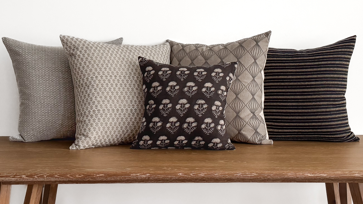 Gray and black sales pillows