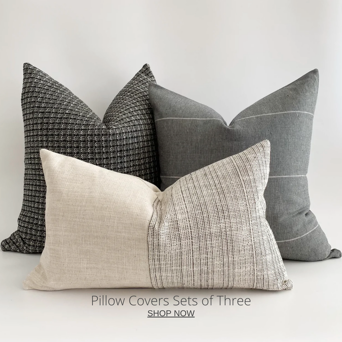 Remi Pillow Combo Set of Three Pillows Spring Pillow Set Designer Pillow  Combination Decorative Pillow Set Neutral Pillow Covers 
