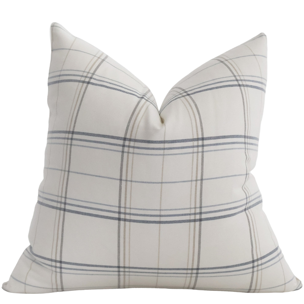 Anders Blue Plaid Pillow Cover