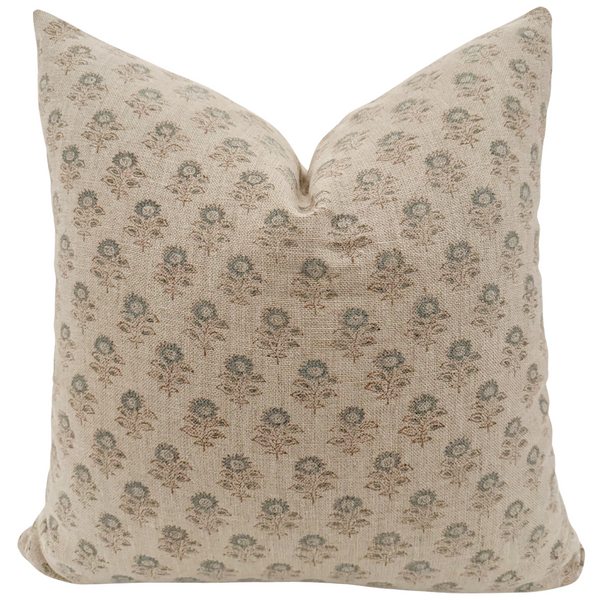 Audrey Floral Block Print Pillow Cover