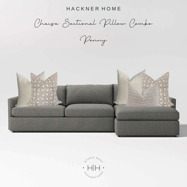 Chaise Sectional Sofa Pillow Combo 'Penny'