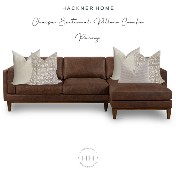 Chaise Sectional Sofa Pillow Combo 'Penny'