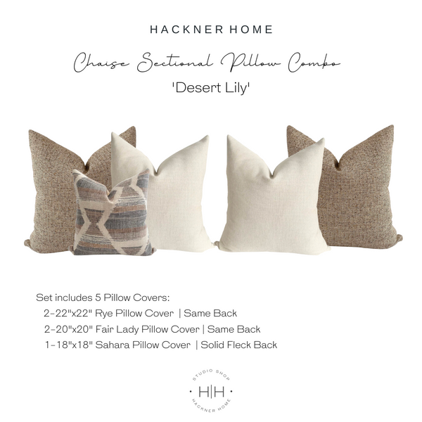 Sectional Chaise Sofa Pillow Combo | Desert Lilly