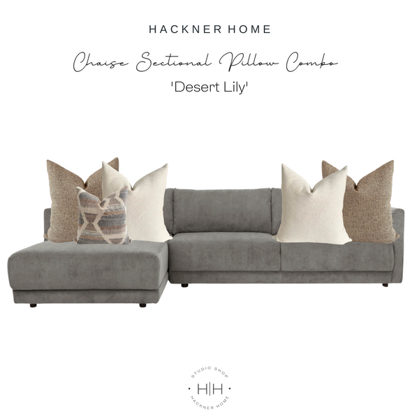 Sectional Chaise Sofa Pillow Combo | Desert Lilly