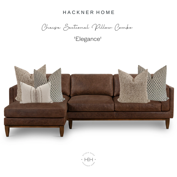 Chaise Sectional Pillow Combo 'Elegance'