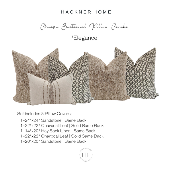 Chaise Sectional Pillow Combo 'Elegance'