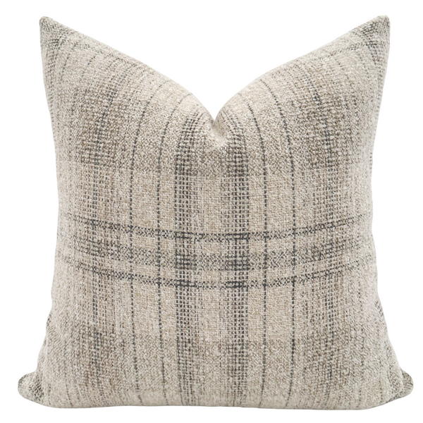 Calm Cream Plaid Pillow Cover