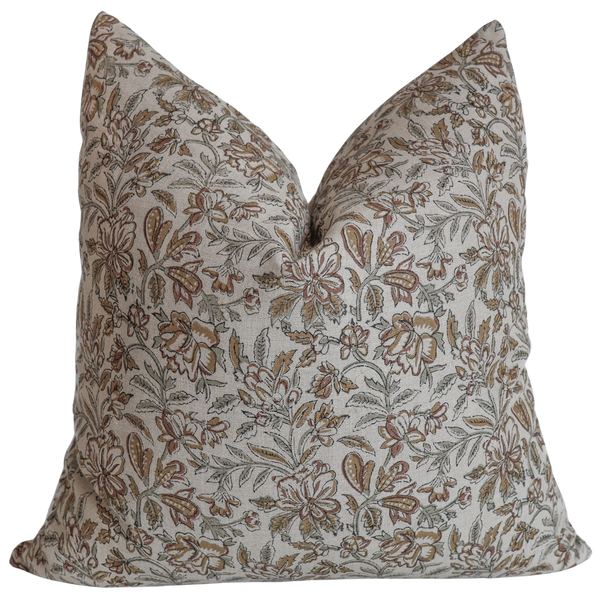 Fall Bloom | Sage Block Print Pillow Cover