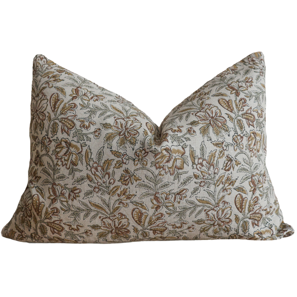 Fall Bloom | Sage Block Print Pillow Cover