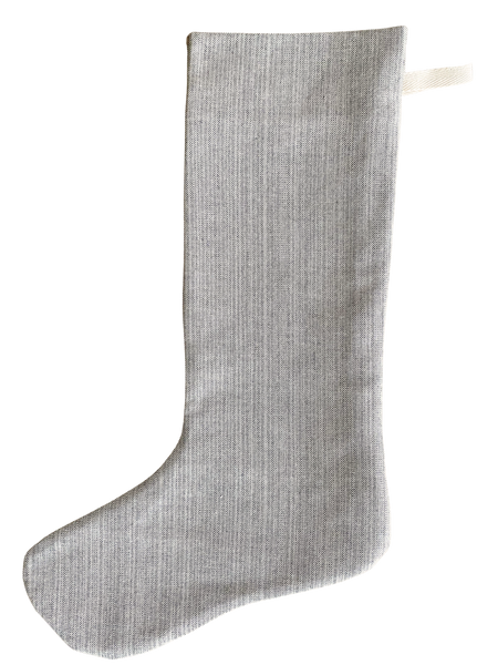Gray | Small Minimal Christmas Stocking