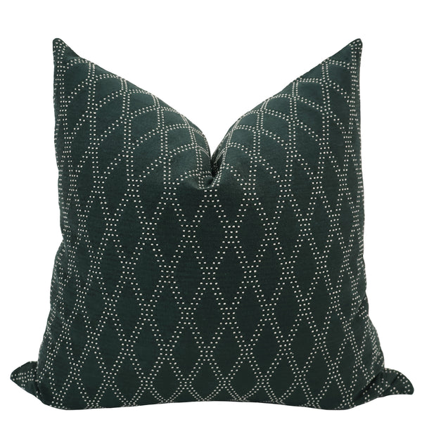Green Diamonds Pillow Cover