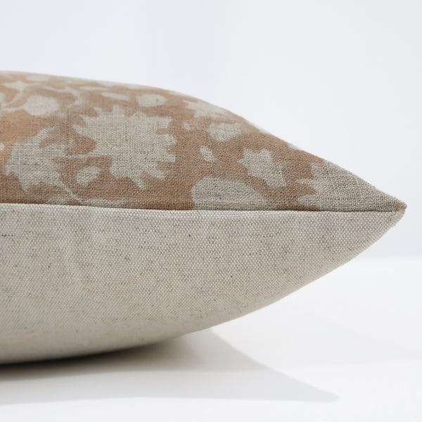 Whisper Pink Floral Block Print Pillow Cover