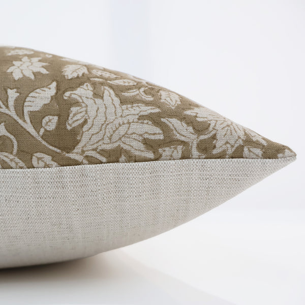 Fall Brown Block Print Pillow Cover