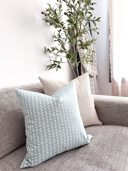 Vine | Pale Blue Pillow Cover