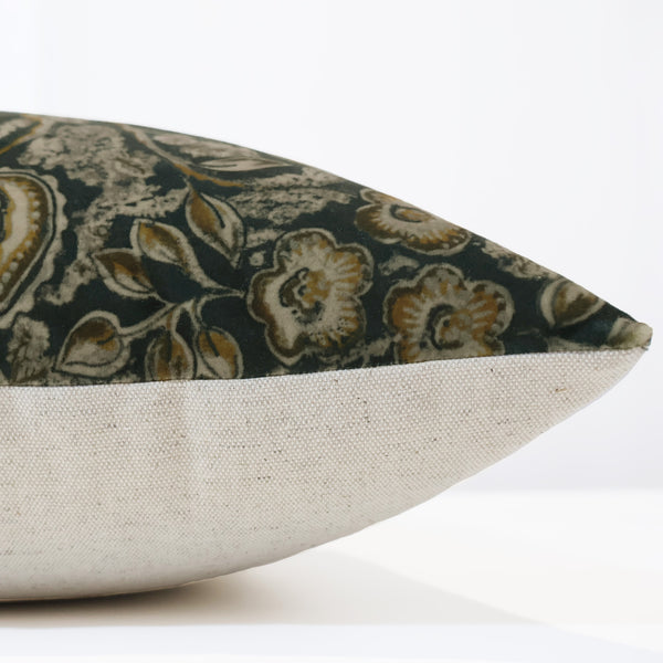 Heritage Green Black Pillow Cover