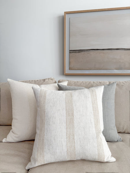 Reflection Stripe | White Pillow Cover