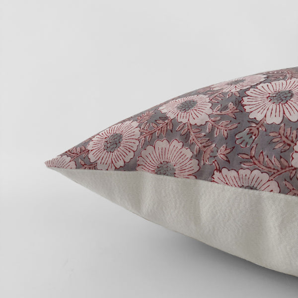 Lucy Lou Block Print Floral Pillow Cover