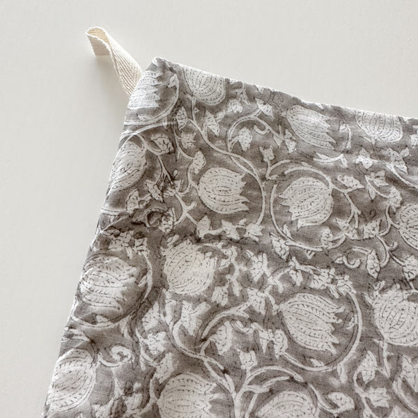 Greige Floral Holiday Stocking