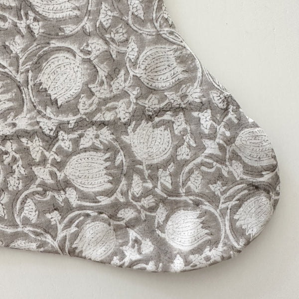 Greige Floral Holiday Stocking