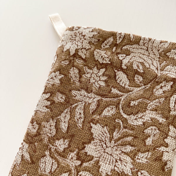 Rose Bud Brown Holiday Stocking