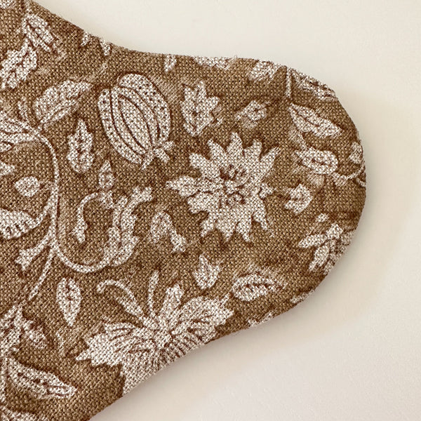 Rose Bud Brown Holiday Stocking
