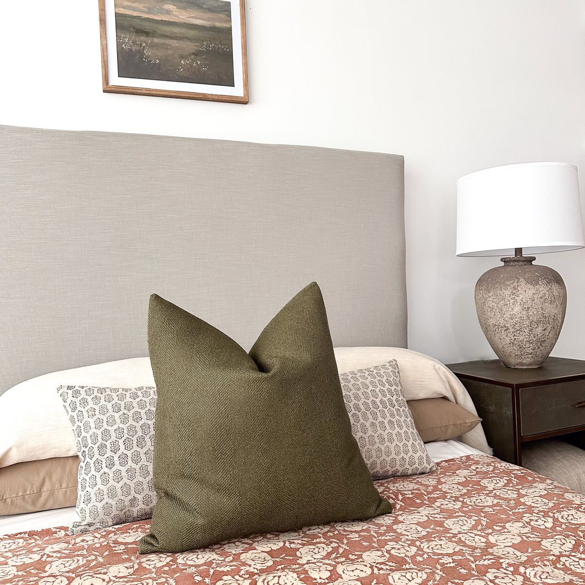 Olive Green Jumper Pillow Cover