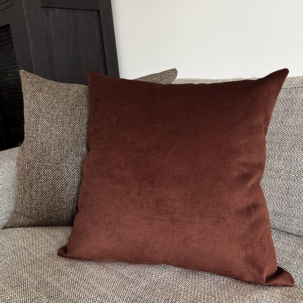 Autumn Red Velveteen Pillow Cover