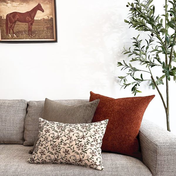 Crushed Rusted Velvet Pillow Cover