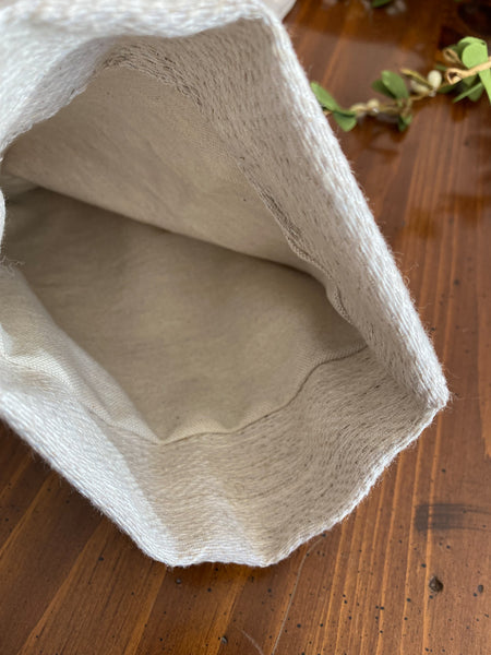 Basketweave Flax Linen | Boho Christmas Stocking