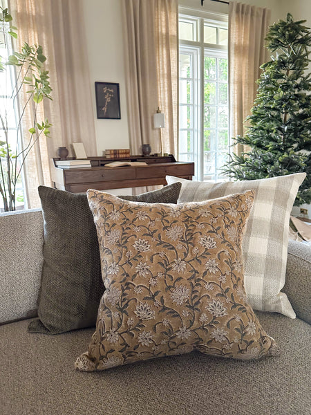 Taupe Check Pillow Cover