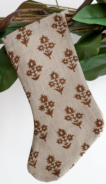Russet Floral Holiday Stocking (Reversible Design)