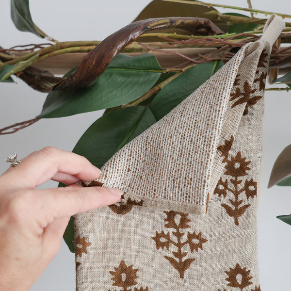 Russet Floral Holiday Stocking (Reversible Design)