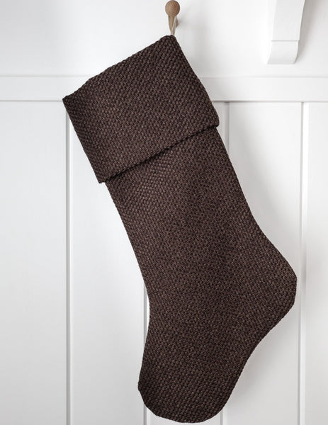 Textured Brown Christmas Stocking | Heritage Design