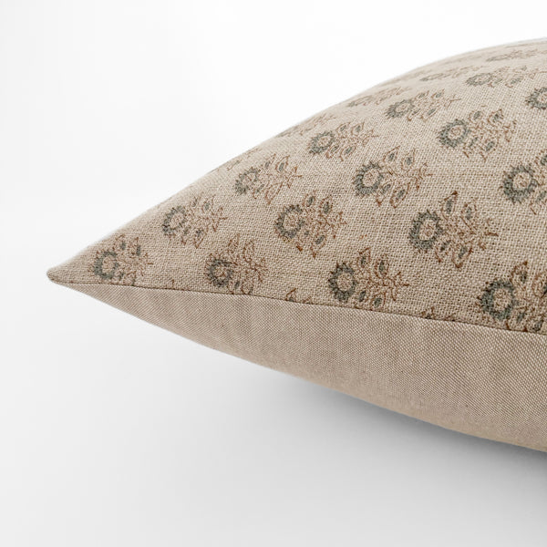 Audrey Floral Block Print Pillow Cover