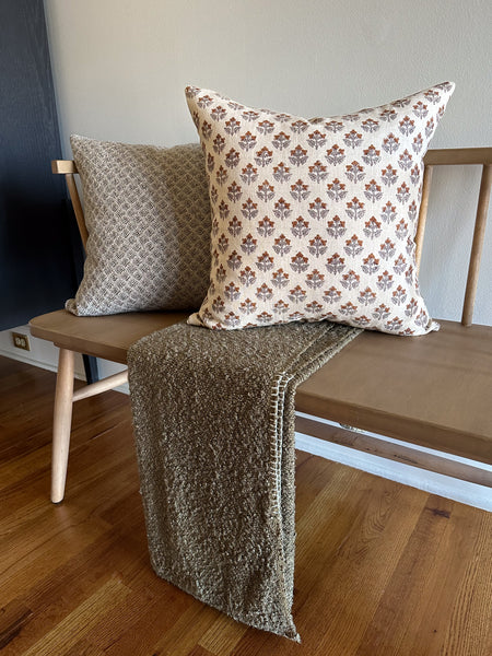 Burnt Sienna Floral Pillow Cover