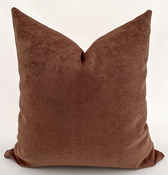 Washed Rust Velveteen Pillow Cover