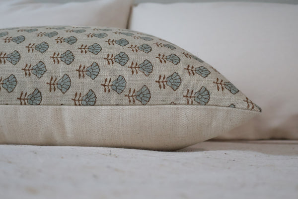 Morning Glory Linen Pillow Cover