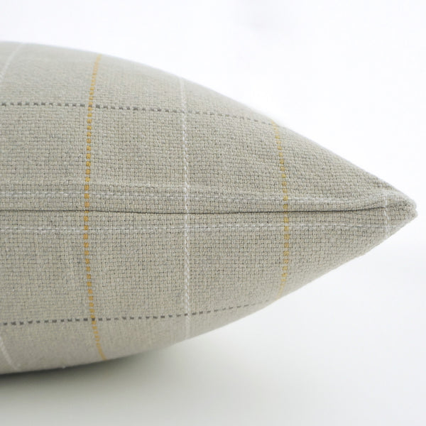 Taupe Mustard Plaid Pillow Cover