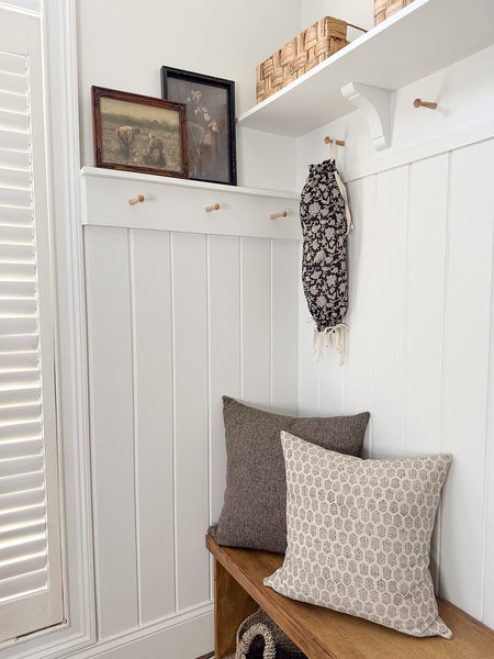 Cloth Grocery Bag Holder 'Black Cotton Floral'