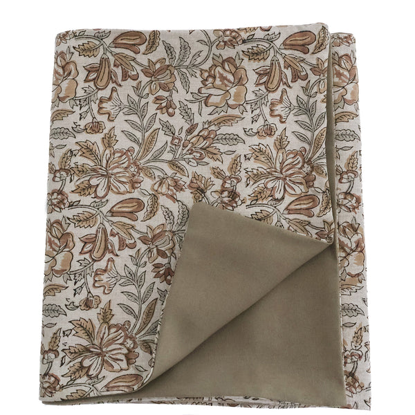 Fall Bloom | Sage Block Print Table Runner (Two Sided Design)