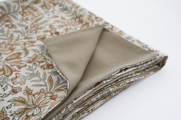 Fall Bloom | Sage Block Print Table Runner (Two Sided Design)