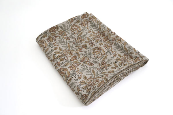 Fall Bloom | Sage Block Print Table Runner (Two Sided Design)