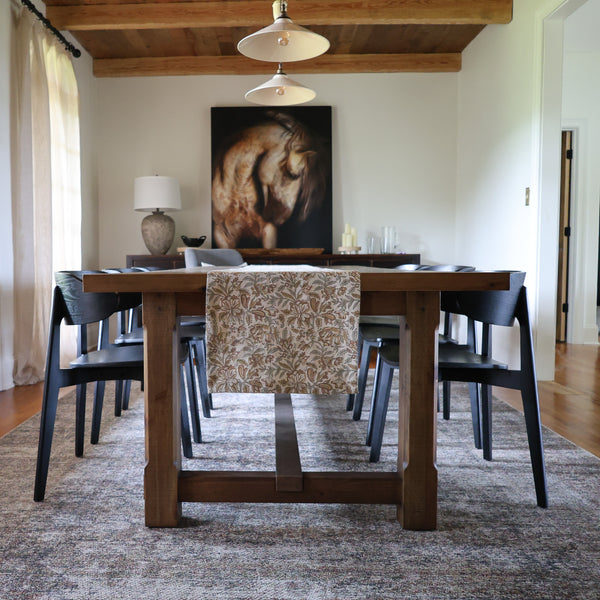 Fall Bloom | Sage Block Print Table Runner (Two Sided Design)