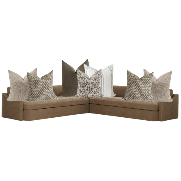 Sectional Sofa Pillow Combo 'Olive Harmony'