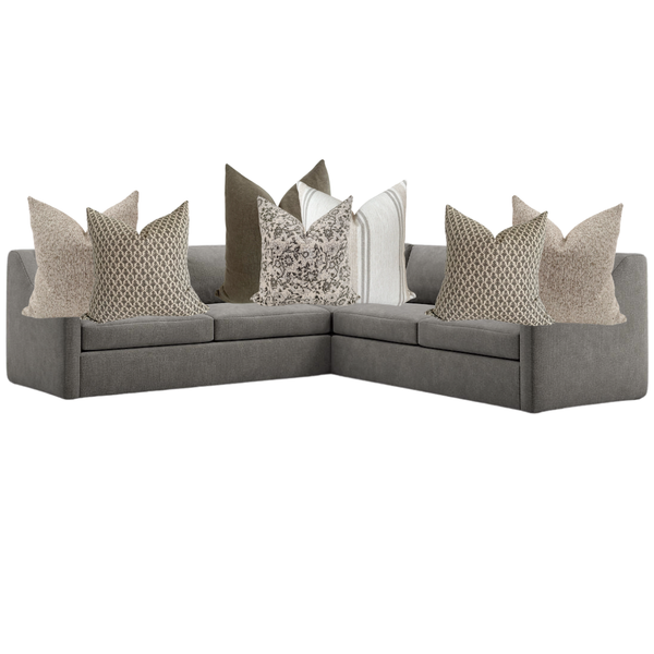 Sectional Sofa Pillow Combo 'Olive Harmony'