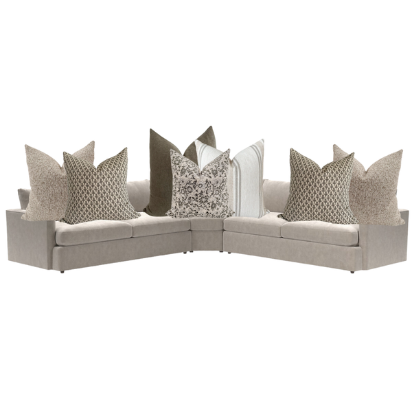 Sectional Sofa Pillow Combo 'Olive Harmony'
