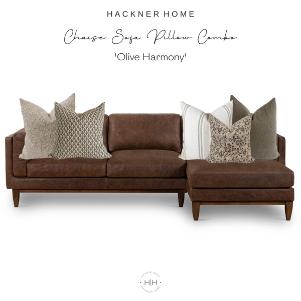 'Olive Harmony' Chaise Sectional Sofa Combo