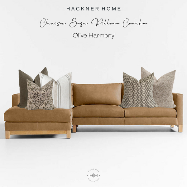 'Olive Harmony' Chaise Sectional Sofa Combo