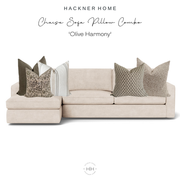 'Olive Harmony' Chaise Sectional Sofa Combo