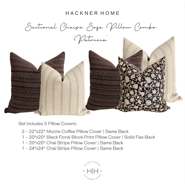 Sectional Chaise Sofa Pillow Combo | Patricia